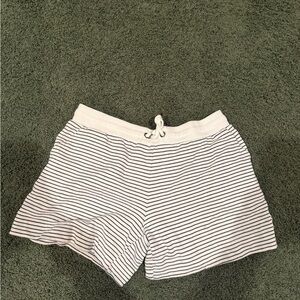 dip Black and White Striped Athletic Shorts